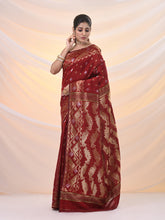 Load image into Gallery viewer, Red Silk Cotton Jamdani Saree With Woven Designs
