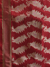 Load image into Gallery viewer, Red Silk Cotton Jamdani Saree With Woven Designs
