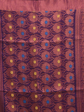 Load image into Gallery viewer, Purple Linen Handwoven Saree With Zari Borders
