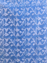 Load image into Gallery viewer, Blue Muslin Soft Saree With Jamdani Designs
