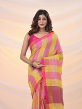 Load image into Gallery viewer, Multicolor Tissue Colorblocked Soft Saree
