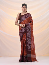 Load image into Gallery viewer, OrangeTissue Handwoven Saree With Jamdani Borders
