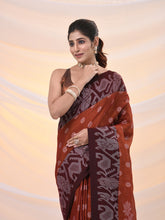 Load image into Gallery viewer, OrangeTissue Handwoven Saree With Jamdani Borders
