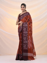 Load image into Gallery viewer, OrangeTissue Handwoven Saree With Jamdani Borders
