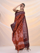 Load image into Gallery viewer, OrangeTissue Handwoven Saree With Jamdani Borders
