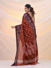 Load image into Gallery viewer, OrangeTissue Handwoven Saree With Jamdani Borders
