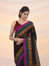 Load image into Gallery viewer, Forest Green Pure Cotton Tant Saree With Woven Designs
