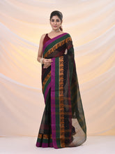 Load image into Gallery viewer, Forest Green Pure Cotton Tant Saree With Woven Designs

