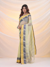 Load image into Gallery viewer, Lemon Yellow Pure Cotton Tant Saree With Woven Designs
