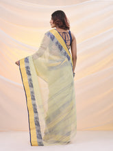 Load image into Gallery viewer, Lemon Yellow Pure Cotton Tant Saree With Woven Designs
