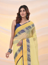 Load image into Gallery viewer, Yellow Pure Cotton Tant Saree With Woven Designs
