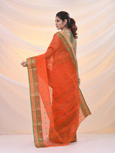 Load image into Gallery viewer, Orange Pure Cotton Tant Saree With Woven Designs
