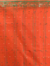 Load image into Gallery viewer, Orange Pure Cotton Tant Saree With Woven Designs
