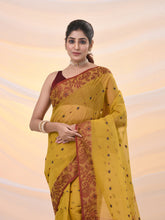 Load image into Gallery viewer, Mustard Pure Cotton Tant Saree With Woven Designs
