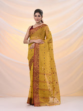Load image into Gallery viewer, Mustard Pure Cotton Tant Saree With Woven Designs

