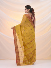 Load image into Gallery viewer, Mustard Pure Cotton Tant Saree With Woven Designs
