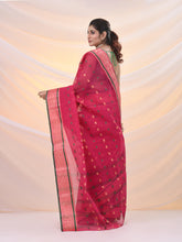 Load image into Gallery viewer, Fuchsia Pure Cotton Tant Saree With Woven Designs
