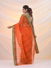 Load image into Gallery viewer, Orange Pure Cotton Tant Saree With Woven Designs
