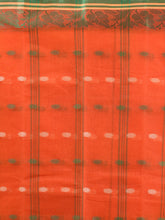 Load image into Gallery viewer, Orange Pure Cotton Tant Saree With Woven Designs
