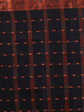 Load image into Gallery viewer, Black Pure Cotton Tant Saree With Woven Designs
