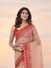 Load image into Gallery viewer, Beige Pure Cotton Tant Saree With Woven Designs
