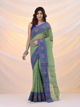 Load image into Gallery viewer, Green Pure Cotton Tant Saree With Woven Designs
