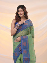 Load image into Gallery viewer, Green Pure Cotton Tant Saree With Woven Designs
