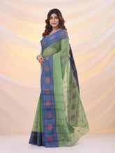 Load image into Gallery viewer, Green Pure Cotton Tant Saree With Woven Designs
