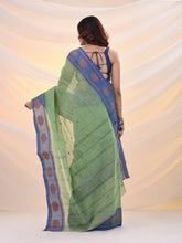 Load image into Gallery viewer, Green Pure Cotton Tant Saree With Woven Designs
