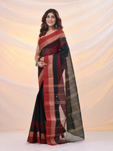 Load image into Gallery viewer, Emerald Green Pure Cotton Tant Saree With Temple Border
