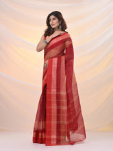 Load image into Gallery viewer, Red Pure Cotton Tant Saree With Temple Border

