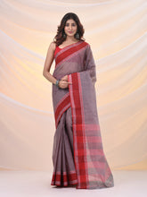 Load image into Gallery viewer, Grey Pure Cotton Tant Saree With Woven Designs

