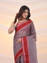 Load image into Gallery viewer, Grey Pure Cotton Tant Saree With Woven Designs
