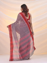 Load image into Gallery viewer, Grey Pure Cotton Tant Saree With Woven Designs
