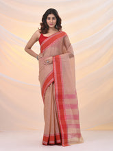 Load image into Gallery viewer, Beige Pure Cotton Tant Saree With Woven Designs
