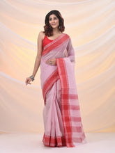 Load image into Gallery viewer, White Pure Cotton Tant Saree With Woven Designs
