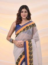 Load image into Gallery viewer, White Pure Cotton Tant Saree With Woven Designs
