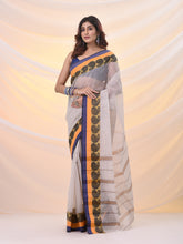 Load image into Gallery viewer, White Pure Cotton Tant Saree With Woven Designs
