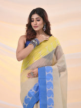 Load image into Gallery viewer, Cream Pure Cotton Tant Saree With Woven Designs
