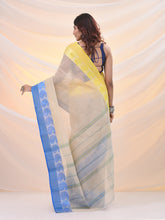 Load image into Gallery viewer, Cream Pure Cotton Tant Saree With Woven Designs
