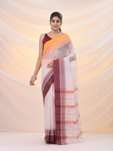 Load image into Gallery viewer, White Pure Cotton Tant Saree With Woven Designs

