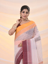 Load image into Gallery viewer, White Pure Cotton Tant Saree With Woven Designs
