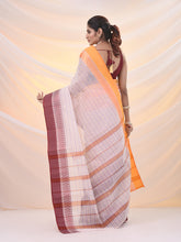 Load image into Gallery viewer, White Pure Cotton Tant Saree With Woven Designs
