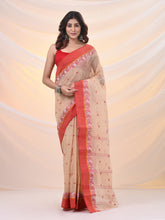 Load image into Gallery viewer, Beige Pure Cotton Tant Saree With Woven Designs
