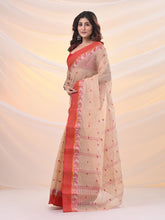Load image into Gallery viewer, Beige Pure Cotton Tant Saree With Woven Designs
