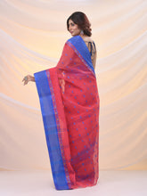 Load image into Gallery viewer, Crimson Red Pure Cotton Tant Saree With Woven Designs
