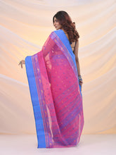Load image into Gallery viewer, Bubbegum Pink Pure Cotton Tant Saree With Woven Designs
