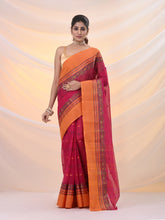 Load image into Gallery viewer, Fuchsia Pure Cotton Tant Saree With Woven Designs
