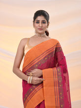 Load image into Gallery viewer, Fuchsia Pure Cotton Tant Saree With Woven Designs
