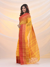 Load image into Gallery viewer, Yellow Pure Cotton Tant Saree With Woven Designs
